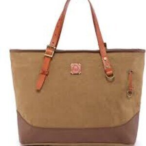 TSD Canvas and Leather REDWOOD SHOPPER Tote Bag